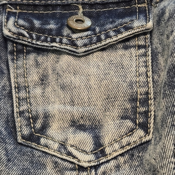 Ranbeeri Blue Stone Wash Denim Jacket 4 Pocket Button Snap Front Women’s M - Picture 9 of 14